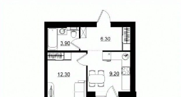 планировка квартиры 33 м2